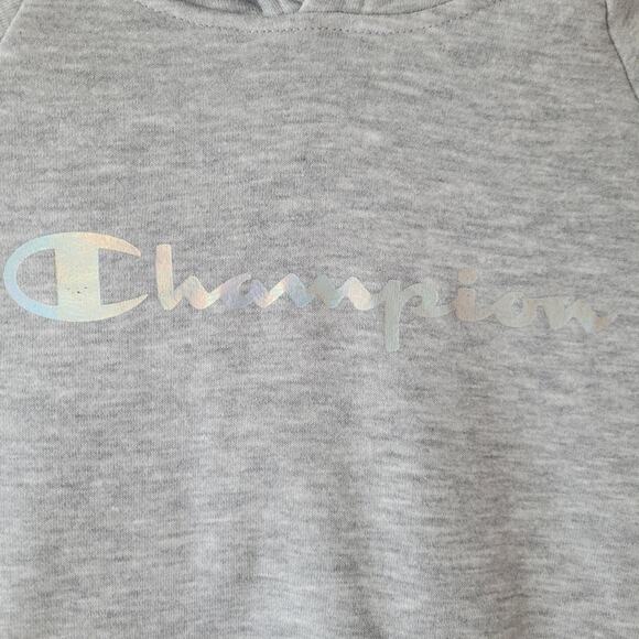 Champion Girl's Gray Hoodie With Iridescent Logo Size 6 NWT Activewear - - Picture 2 of 5